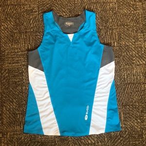 Light Blue Workout Tank Athleisure With Pocket